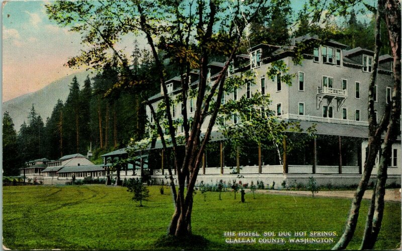 Vtg Tarjeta Postal - The Hotel - Sol Duc Hot Springs Clallam County Washington