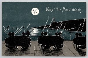 Risque Shadows What The Moon Heard Naughty Victorians At Beach Postcard O23