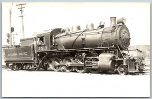 Canadian Pacific #3513 Locomotive Train Railroad 1940s RPPC Real Photo Postcard