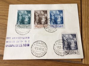 Vatican 1943 Anniversary  stamps postcard Ref 56655 