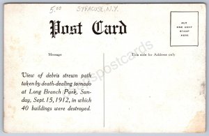 K18/ Syracuse New York Postcard c1912 Tornado Storm Disaster Trolley 445
