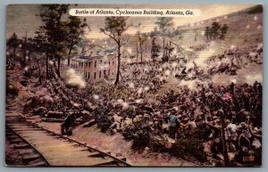 Postcard Atlanta GA c1940s Battle Of Atlanta Painting Cyclorama Building