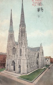 Vintage Postcard 1915 St. Patrick's Cathedral Church New York Religious Building