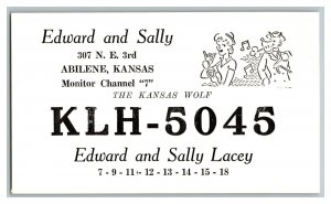 QSL Radio Card From Abilene Kansas KLH-5045