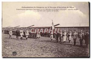 Old Postcard Jet Aviation Presentation of the flag to 1 group & # 39aviation ...