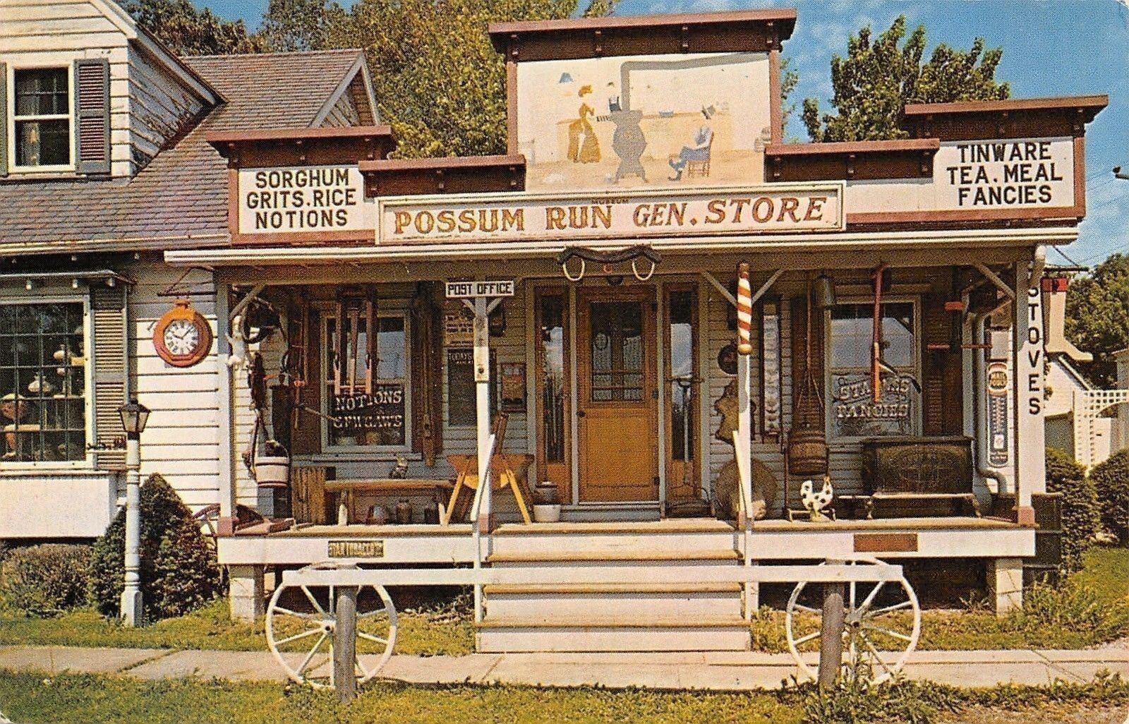 Ashland Ohio Possum Run General Store Sorghum Grits 1950s Postcard Hippostcard