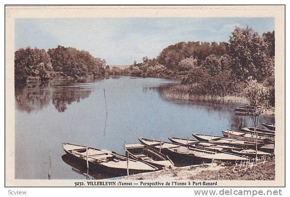 Villeblevin (France) , France, 1910s : Perspective de l'Yonne a Port-Renard