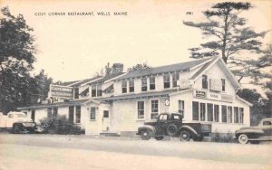 Cozy Corner Restaurant Pickup Truck Wells Maine 1940s postcard