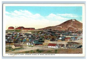 1920's A View Of Butte, Montana.School Of Mines. Postcard F116E