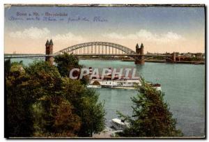 Old Postcard Bonn Rh Rheinbrucke