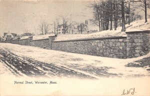 Worcester Massachusetts Normal Street, Undivided Back Vintage Postcard U12914