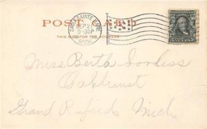 Old Fort & Harbor FORT MACKINAC Mackinac Island, MI 1906 Vintage Postcard 