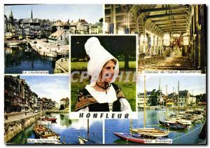 Modern Postcard Honfleur The Vieux Bassin Lieutenancy Cap Quai Ste Catherine