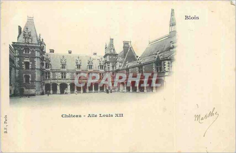 Old Postcard Chateau Blois wing Louis XII (1900 card)