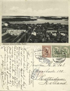 finland suomi, RAAHE BRAHESTAD, Näköla Kirkontornista (1929) Postcard