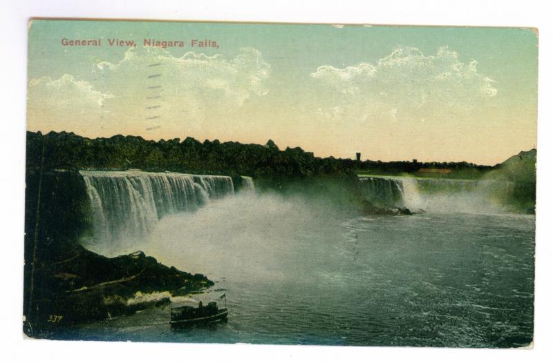 1913 Niagara Falls Postcard mailed from Niagara Falls to Arbington, MA, Sct 397