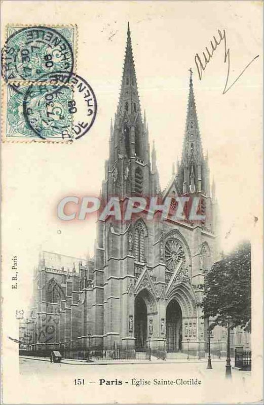 Old Postcard Paris Eglise Sainte Clotilde
