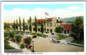 TUCSON, Arizona  AZ   SOUTHERN PACIFIC DEPOT Railroad Station c1920s  Postcard
