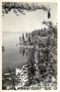 Frashers RPPC: Lake Tahoe, Meeks Bay CA w/ Sugar Pine Cones, Unposted