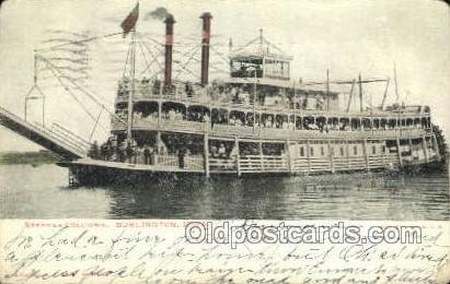 Steamer Columbia Burlington, Iowa, USA Ferry Boat, Ferries, Ship 1906 crease,...