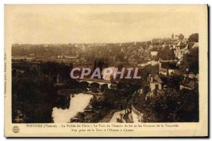 Old Postcard Poitiers La Vallee du Clain The railroad bridge and the slopes o...