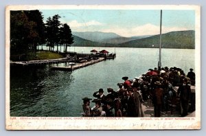 J89/ Lake George New York Postcard c1910 Green Island Sagamore Dock 16