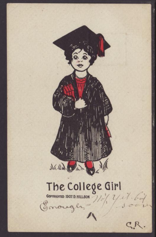 The College Girl,Hillson Postcard