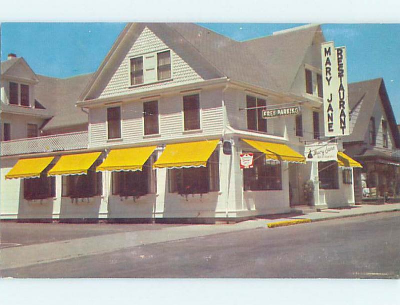 Pre-1980 MARY JANE RESTAURANT Bar Harbor Maine ME hs5281