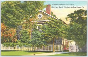Vintage Valley Forge PA Washington's Headquarters Linen Postcard Gable Window