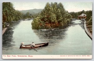 Elm Park Worcester Mass Boating Scene Massachusetts Postcard L29