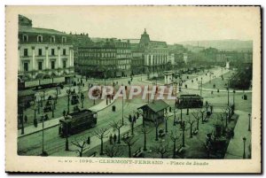 Old Postcard Clermont Ferrand Jaude Place De Tramway