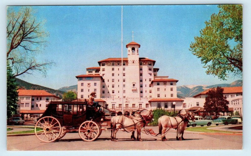 COLORADO SPRINGS, CO ~ STAGECOACH at BROADMOOR HOTEL c1950s Cars  Postcard