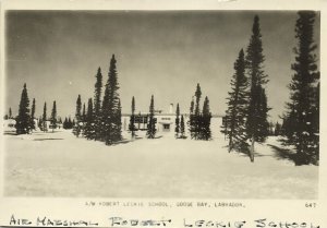 canada, GOOSE BAY, Labrador, Robert Leckie School (1955) RPPC Postcard