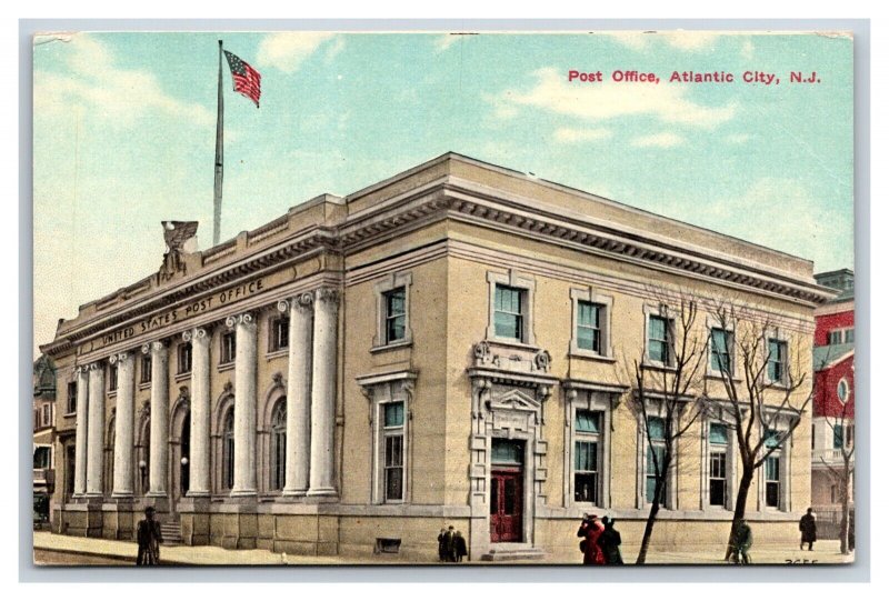 Post Office Building Atlantic City New Jersey NJ 1917 DB Postcard P25