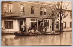 K49/ Warren Ohio RPPC Postcard c1913 Flood Disaster Supply Co Store 133