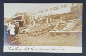 1907 Portland ME to Salem Falls NH Train Wreck Rare Real Picture Postcard RPPC