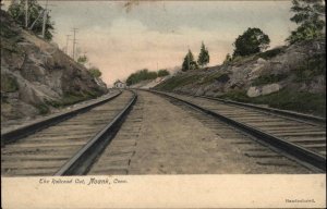 Noank Connecticut CT Railroad Cut Train Tracks c1910 Vintage Postcard