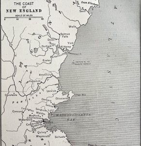 Map Of New England Colonies 1899 Victorian American History Ephemera DWZ2