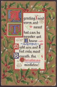 Christmas,Mistletoe Postcard