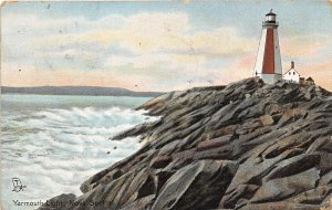 Yarmouth Lighthouse Nova Scotia Canada 1910 postcard