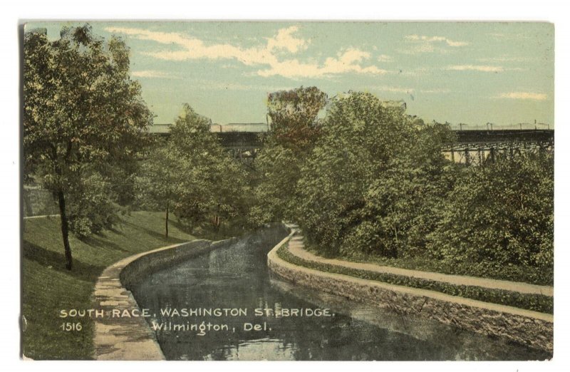 Postcard South Race Washington St Bridge Wilmington DE