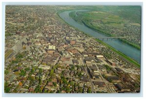 Aerial View of Seat of Lycoming County Williamsport Indiana IN Postcard