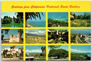 Postcard - Greeting from California's Historical Santa Barbara, California