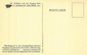 American Airlines Flag From Patten on U.S.N. Admiral's Flag Postcard