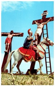 Roman Guard Pierces The Side of Jesus Black Hills Passion Play Florida Postcard