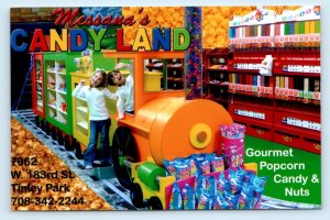 TINLEY PARK, IL ~ Advertising MESSANA'S CANDY LAND Store 4x6 Snapshot Postcard