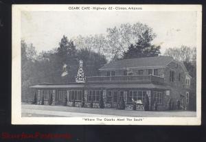 CLINTON ARKANSAS OZARK CAFÉ RESTAURANT VINTAGE POSTCARD ADVERISING B&W