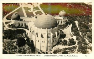 1940s Los Angeles California Aerial Griffith Observatory RPPC Postcard 26-171