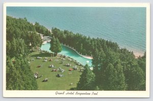 State View~Air View Grand Hotel Serpentine Pool~Vintage Postcard