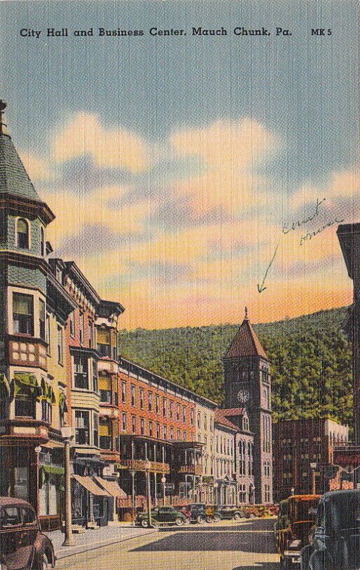 Postcard City hall Business Center Mauch Chunk PA